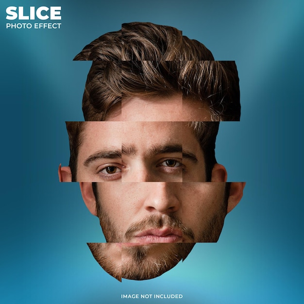 PSD slice-fotoeffekt-vorlage