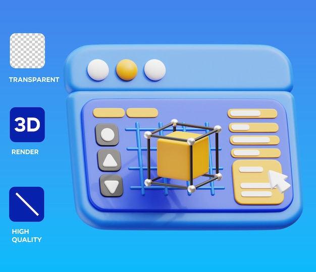 Slicer-Drucker 3D-Ikonen-Illustration