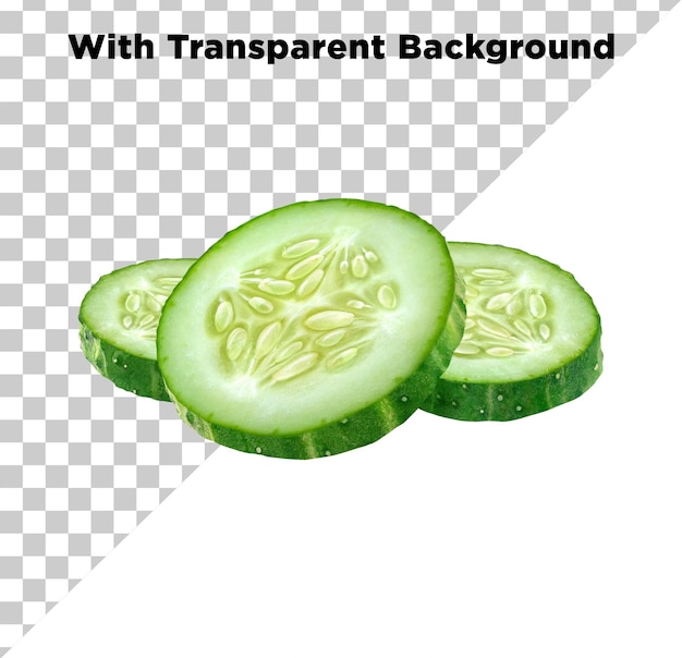 Slices of Cucumber isolated on transparent background