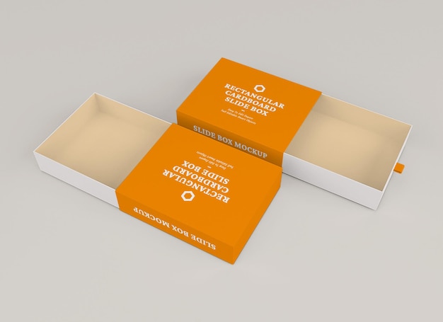 Slide box mockup design isoliert