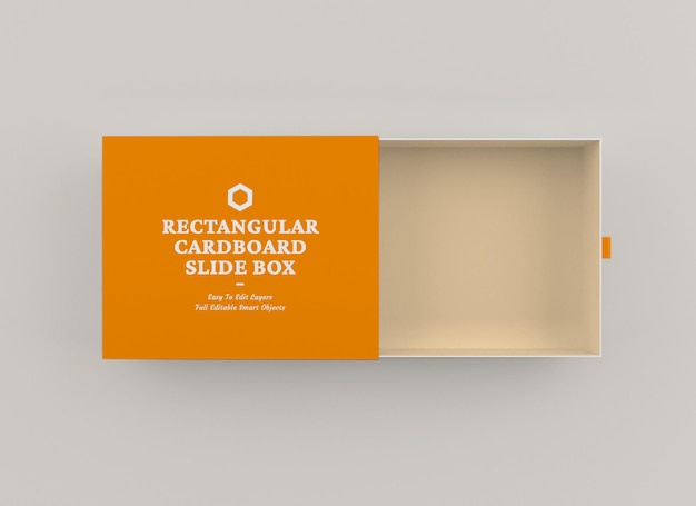 PSD slide box mockup design isoliert