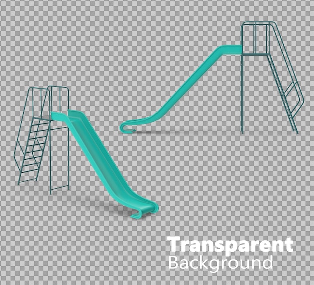 Slide sul fondo trasparente del parco giochi
