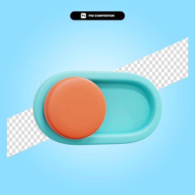 Slider 3D-Render-Darstellung isoliert