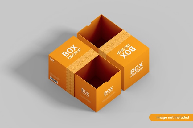 Sliding square box mockup