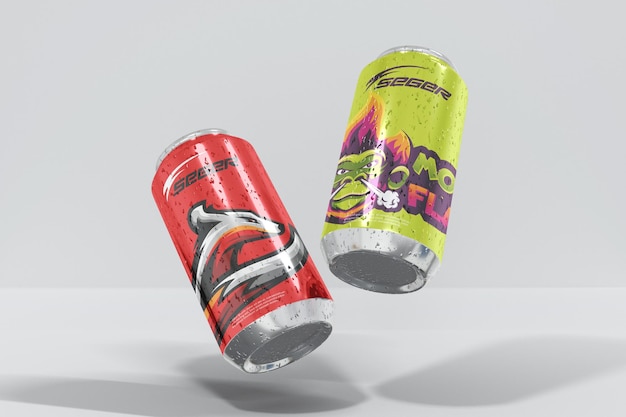 slim soda can mockups