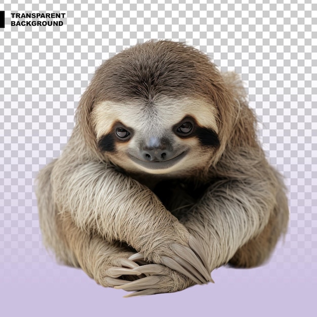 PSD sloth isolé sur un fond transparent