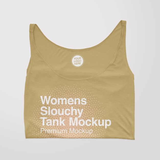 Slouchy gefaltetes Damen Tank Mockup