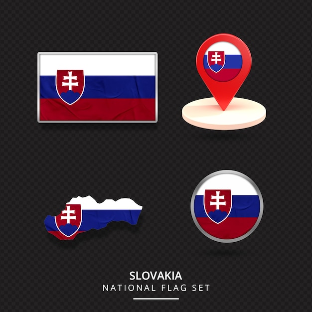 PSD slowakische nationalflagge karte lage element design