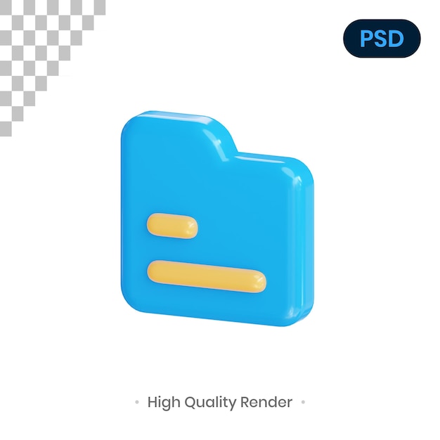 Složka 3D Render Ilustrace Premium Psd