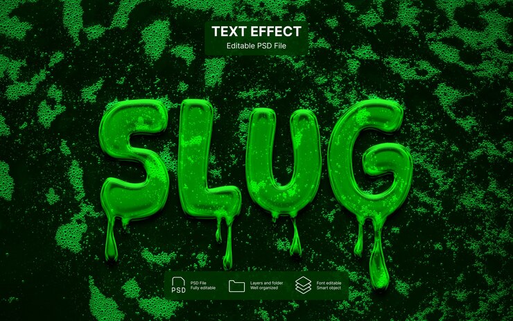 PSD slug text effect