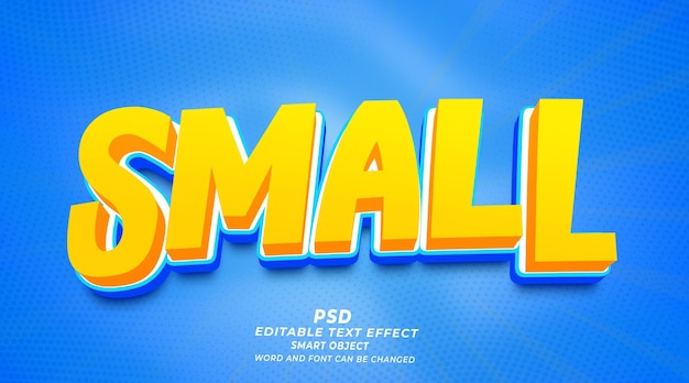 Small 3d editable text effect photoshop style with background