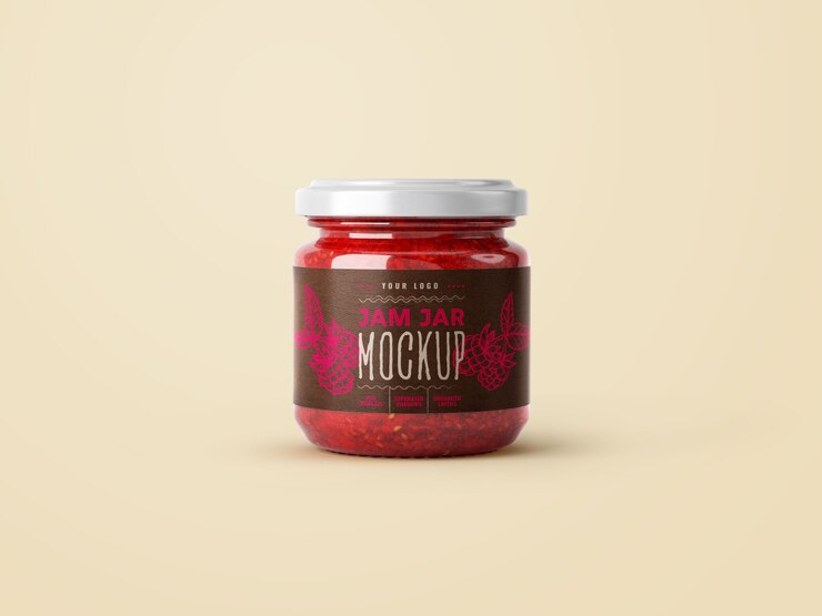 Small Jar Jam Mockup