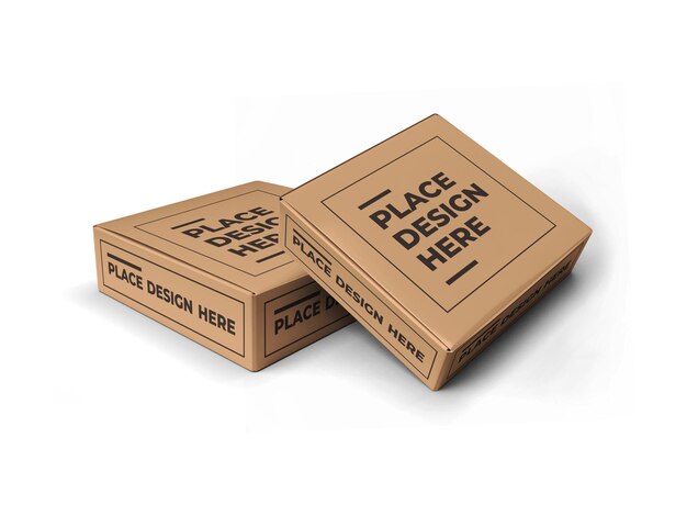 Small square box packaging mockup design