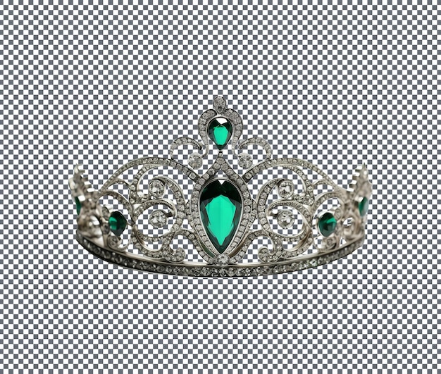 Smaragd-Tiara schön isoliert auf durchsichtigem Hintergrund