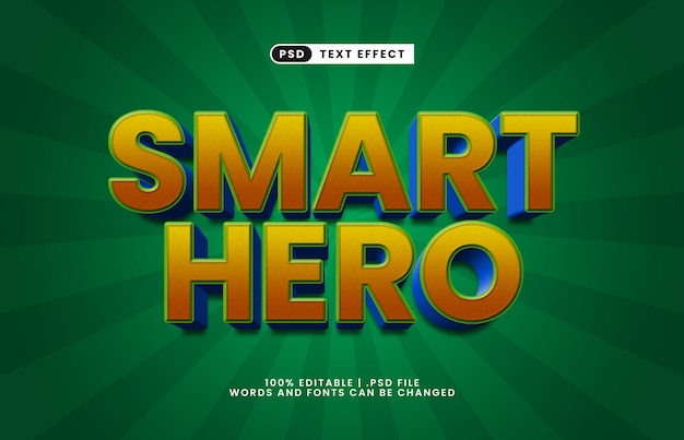 Smart Hero redigierbarer Text-Effekt mit Smart und Kids-Text-Stil