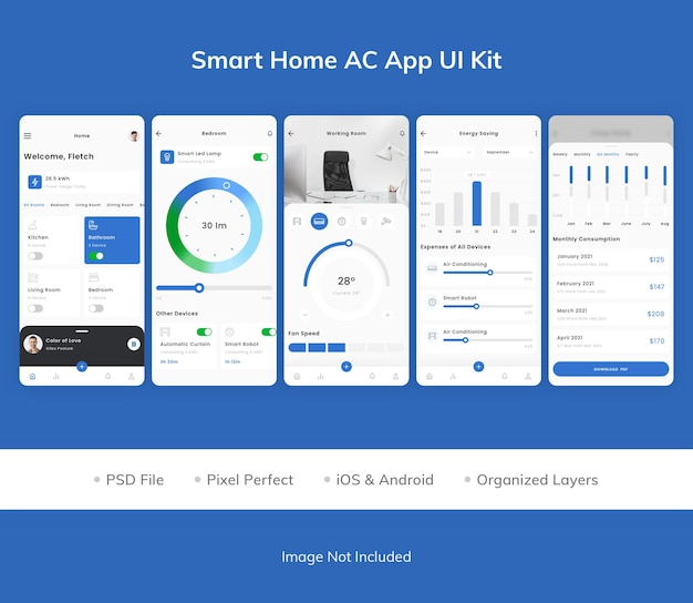 Smart home ac app ui kit