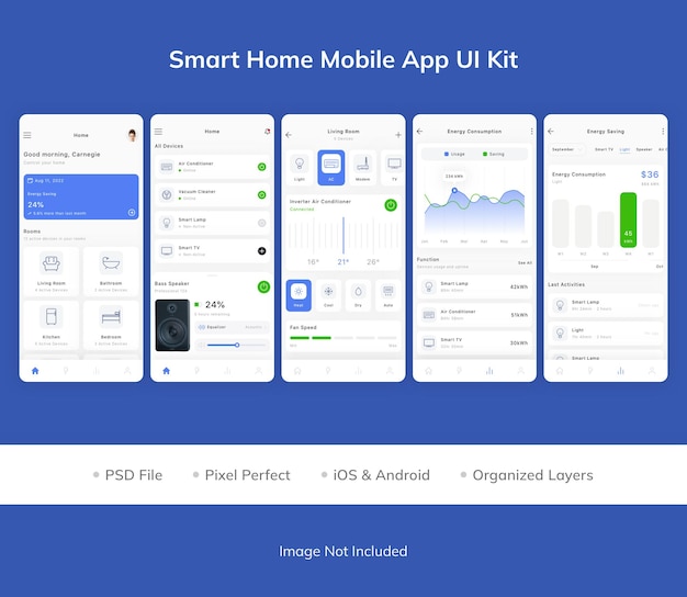 PSD smart home mobile app ui-kit