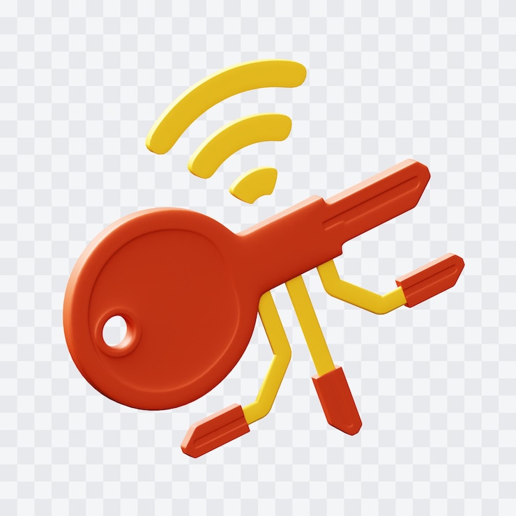 PSD smart key 3d illustration