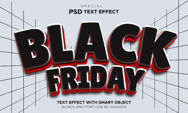 Smart-Objekt-Mockup mit schwarzem Freitag-Texteffekt