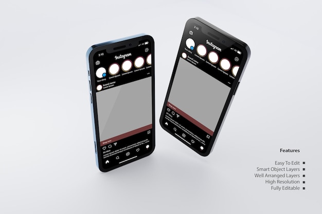 Smart Phone Screen Mockup with Editable Instagram Selling Post