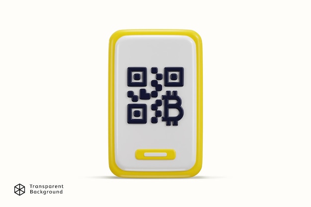 Smart phone with qr code scanner icon concept of online payment system icon 3d render
