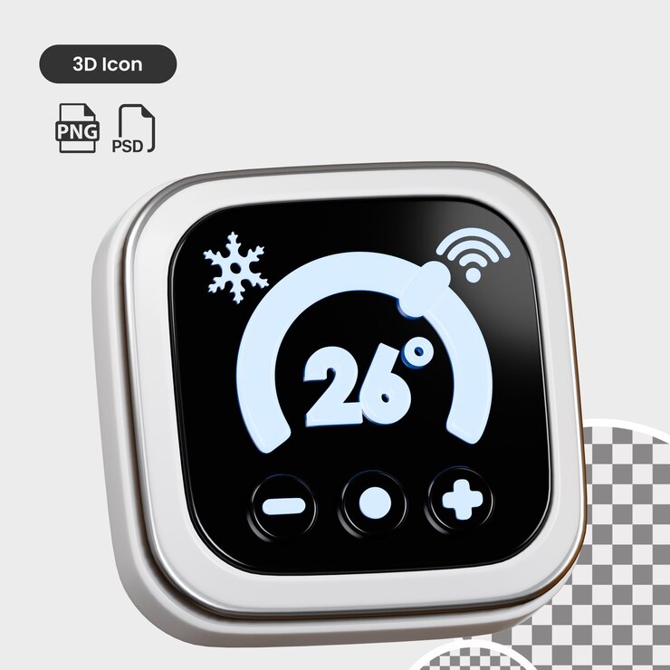 PSD smart thermostat 3d icon