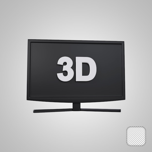 Smart TV icono 3D ilustración 3D