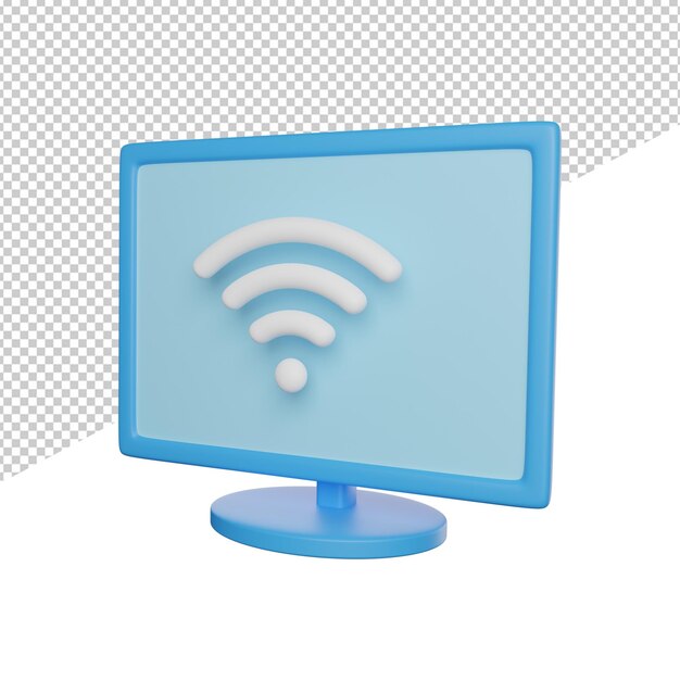 Smart-tv-internet-seitenansicht 3d-rendering-icon-illustration auf transparentem hintergrund