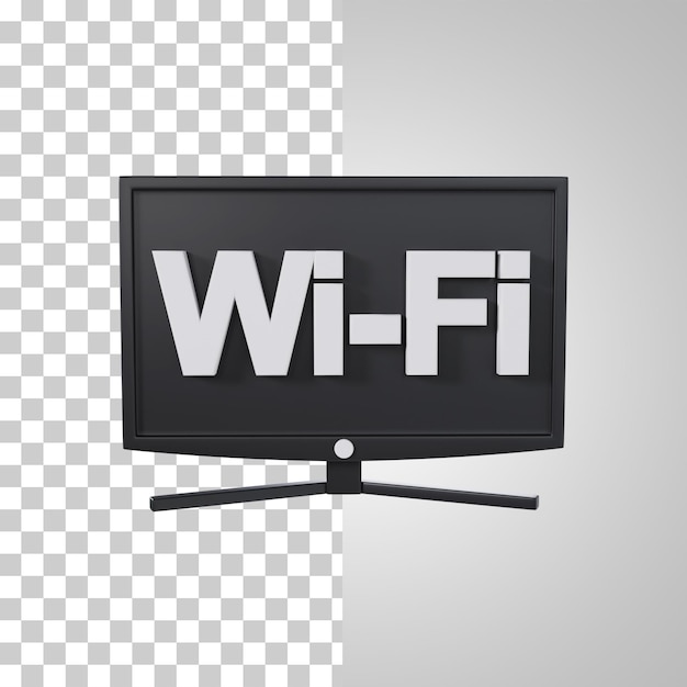 Smart TV Wifi icône rendu 3D