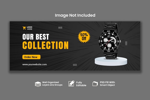 Smart watch banner web plantilla de portada de facebook publicación en redes sociales psd premium