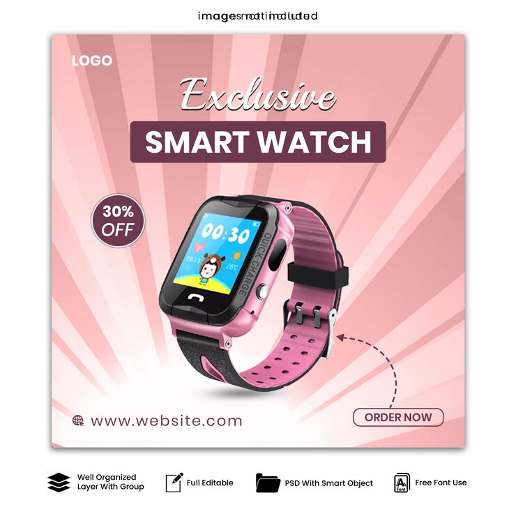 Smart watch social media post templatewatch brand product social media post banner design