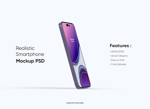 Smartphone 14 pro e mockup dello schermo con rendering 3d del modello di presentazione dell'app mobile