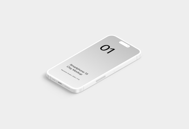 Smartphone 15 l'argile isométrique à droite