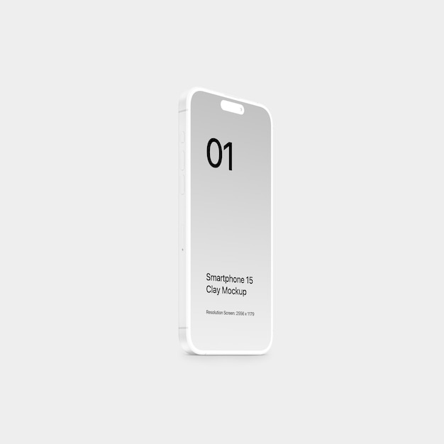 Smartphone 15 Estilo de Perspectiva de Argila Esquerda