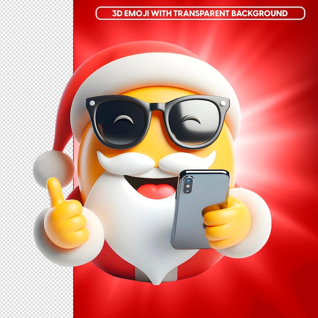 PSD smartphone 3d noel como las gafas de emoji