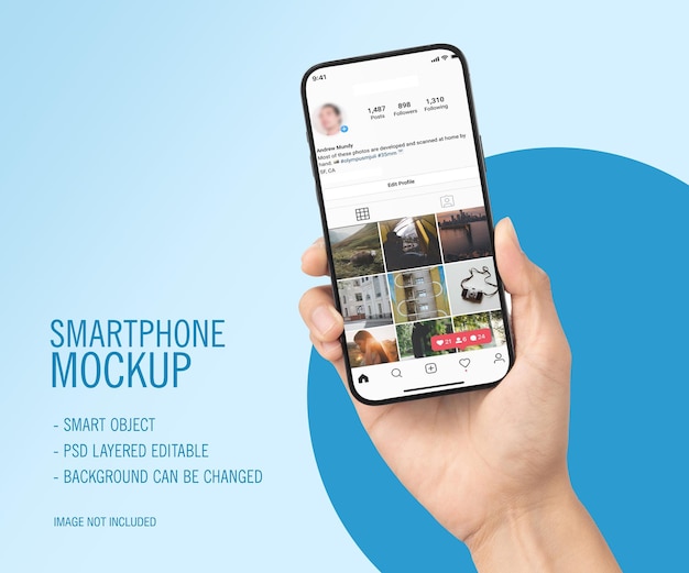 Smartphone a portata di mano mockup