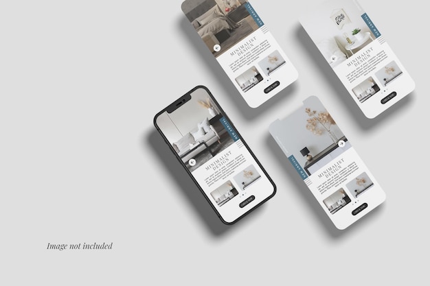 smartphone and three ui screen mockups