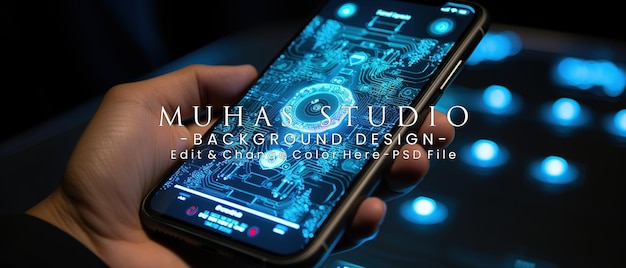 Smartphone con una aplicación de seguridad que muestra un ojo digital