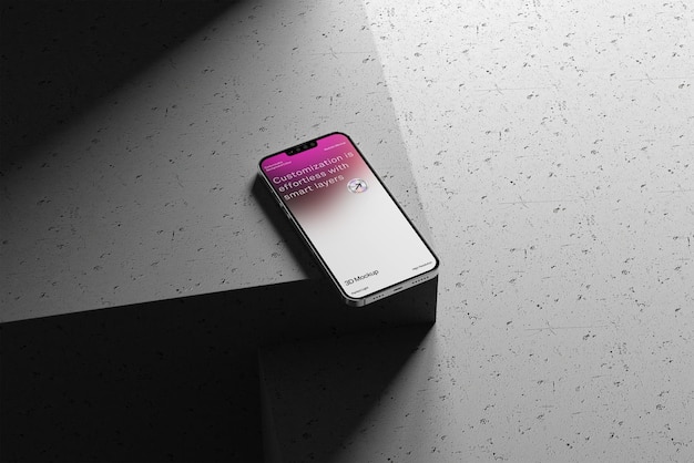 Smartphone-App-Schnittstelle mit anpassbaren Funktionen auf einer modernen Betonoberfläche