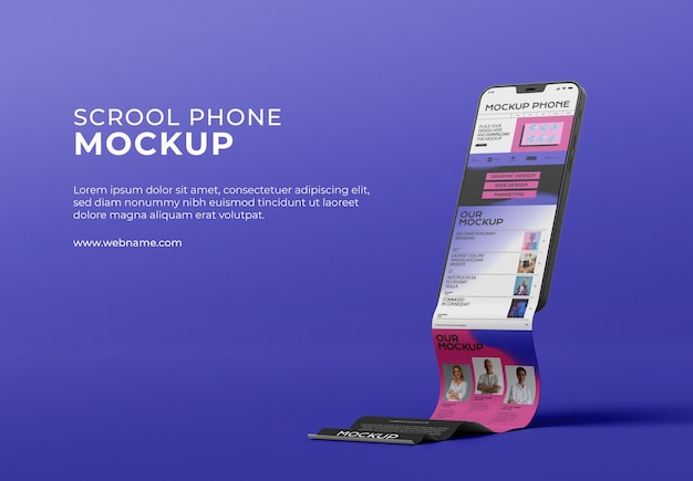 Smartphone-Bildschirm mit langem Scroll-Mockup