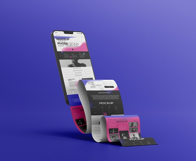 Smartphone-Bildschirm mit langem Scroll-Mockup