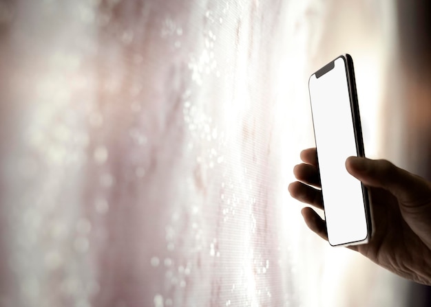 Smartphone-Bildschirmmodell im Planetarium psd