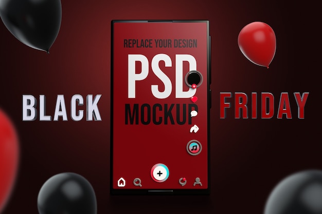 Smartphone black friday mockup design