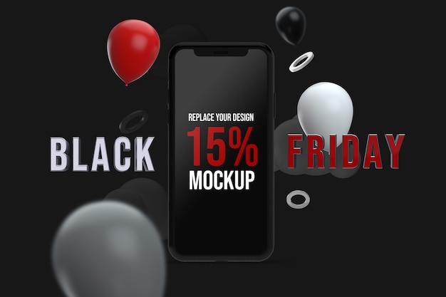 Smartphone black friday mockup design