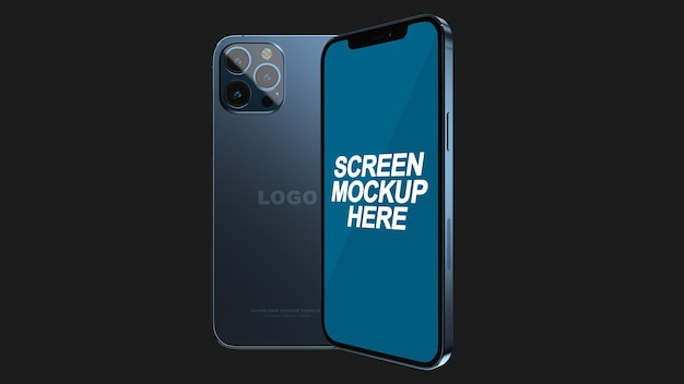 Smartphone blue mockup psd