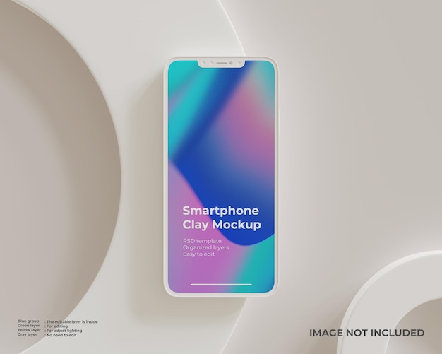 Smartphone-Clay-Mockup für UI-Web- und App-Design