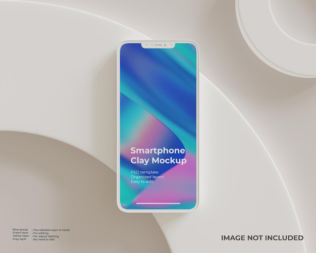 Smartphone-clay-mockup für ui-web- und app-design