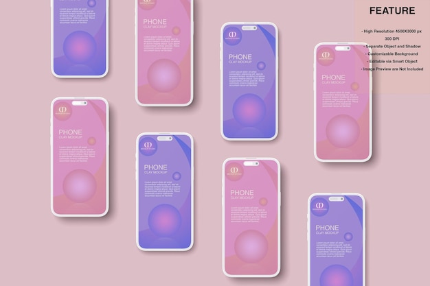 Smartphone Clay Mockup