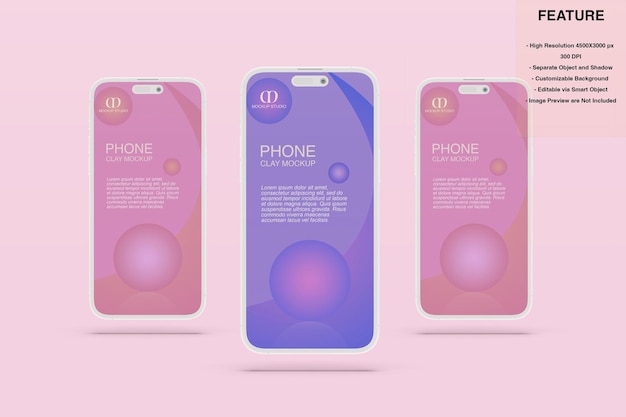 Smartphone Clay Mockup