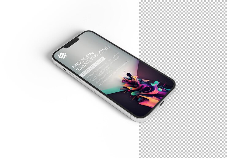 Smartphone con colores editables y fondo transparente Mockup